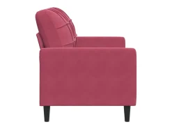 Sofá de 2 plazas de terciopelo rojo tinto 120 cm