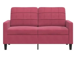 Sofá de 2 plazas de terciopelo rojo tinto 120 cm
