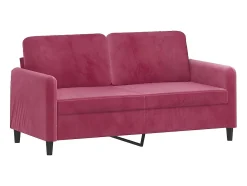 Sofá de 2 plazas de terciopelo rojo tinto 140 cm