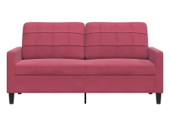 Sofá de 2 plazas de terciopelo rojo tinto 140 cm