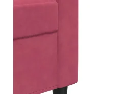 Sofá de 2 plazas de terciopelo rojo tinto 140 cm