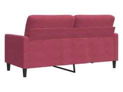 Sofá de 2 plazas de terciopelo rojo tinto 140 cm