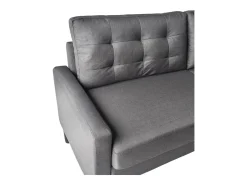 Sofá de 3 plazas de 86x184x76 cm con cojines desenfundables en color gris oscuro Dubi