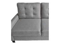 Sofá de 2 plazas de 86x140x76 cm con cojines desenfundables en color gris claro Dubi