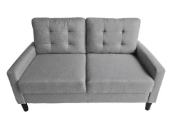 Sofá de 2 plazas de 86x140x76 cm con cojines desenfundables en color gris claro Dubi