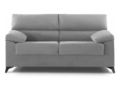 Sofá de 3 plazas de 180x110x85 cm de tela de microfibra en gris y patas negras Hilton
