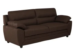 Sofá de 3 plazas elegante tapizado de tela marrón MANOA