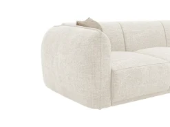 Sofá de 3 plazas en chenilla color beige JUNETI