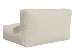 Sofá de 2 plazas en tela bouclé color blanco roto NOUMARA