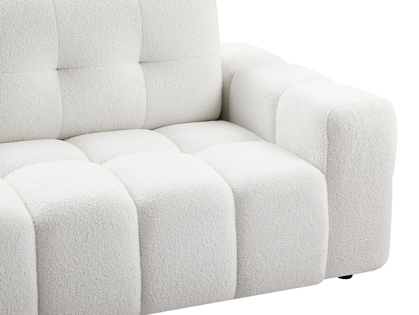 Sofá de 3 plazas en tela bouclé blanco estilo diseño SOPELANA