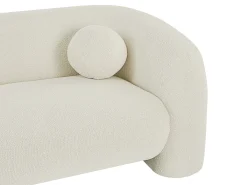 Sofá de 3 plazas en tela bouclé color blanco marfil OVOTAS