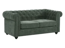 Sofá de 2 plazas en tela color verde CHESTERFIELD