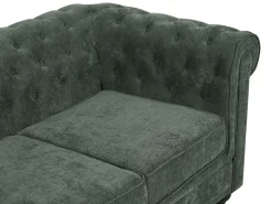 Sofá de 2 plazas en tela color verde CHESTERFIELD