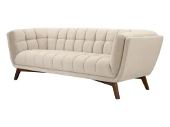 Sofá de 3 plazas en terciopelo beige - Mona
