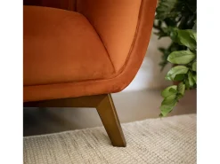 Sofá de 2 plazas en terciopelo naranja cúrcuma - Mona