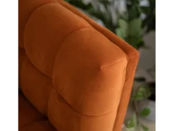 Sofá de 2 plazas en terciopelo naranja cúrcuma - Mona