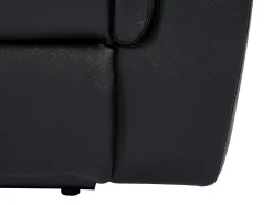 Sofá de 3 plazas relax eléctrico de piel negro con tableta bar KENNETH