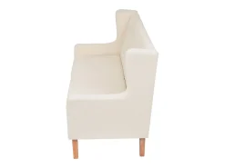 Sofá de 2 plazas tela blanco crema