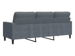 Sofá de 3 plazas terciopelo gris oscuro 180 cm