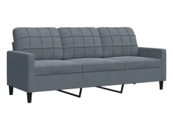 Sofá de 3 plazas terciopelo gris oscuro 180 cm