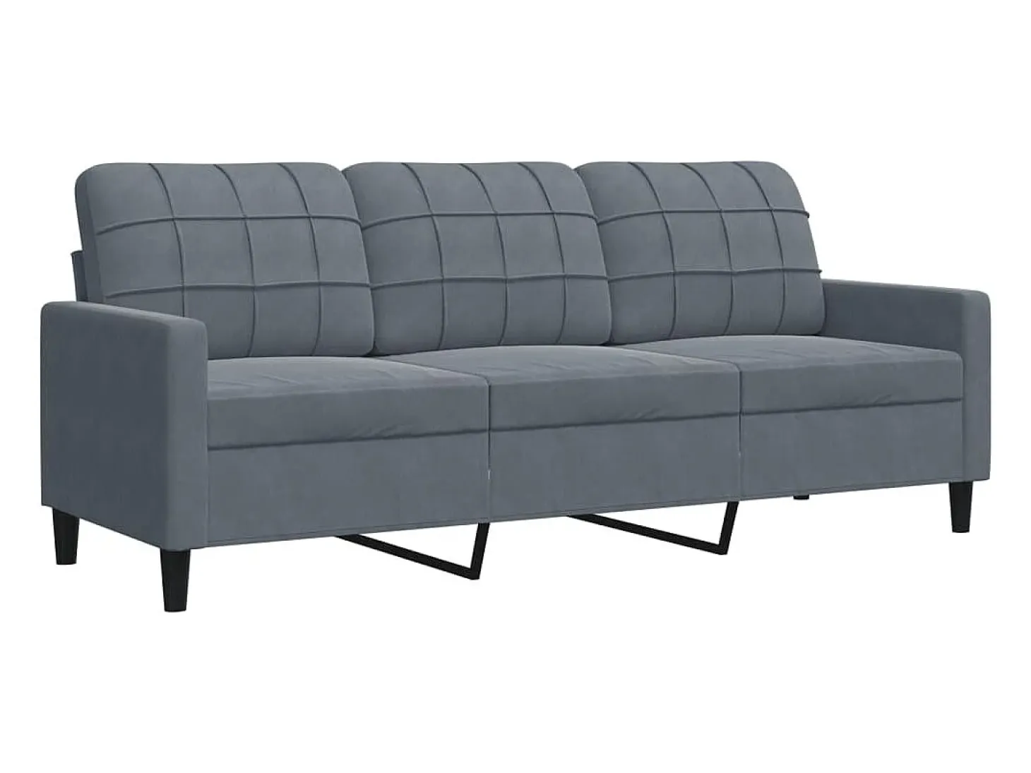 Sofá de 3 plazas terciopelo gris oscuro 180 cm