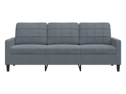Sofá de 3 plazas terciopelo gris oscuro 180 cm