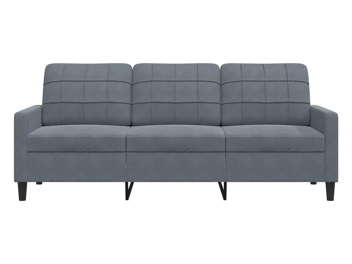 Sofá de 3 plazas terciopelo gris oscuro 180 cm