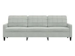 Sofá de 3 plazas terciopelo gris claro 210 cm