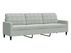 Sofá de 3 plazas terciopelo gris claro 210 cm