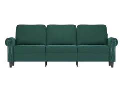 Sofá de 3 plazas terciopelo verde oscuro 180 cm