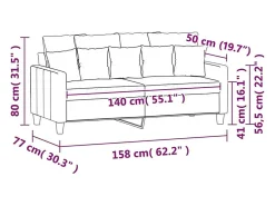 Sofá de 2 plazas terciopelo marrón 140 cm