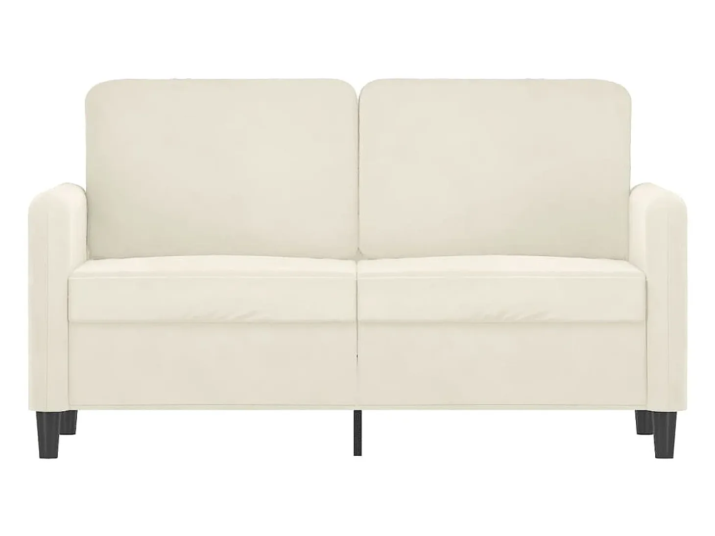 Sofá de 2 plazas terciopelo color crema 120 cm