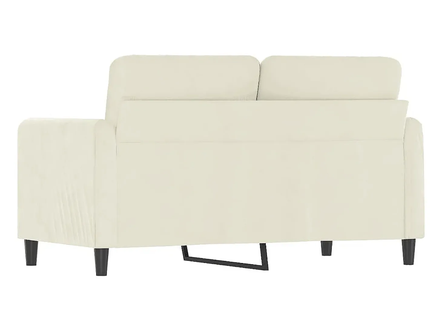 Sofá de 2 plazas terciopelo color crema 120 cm