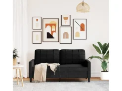 Sofá de 2 plazas terciopelo negro 140 cm