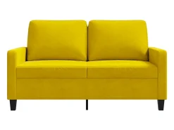 Sofá de 2 plazas terciopelo amarillo 120 cm