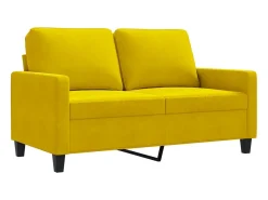 Sofá de 2 plazas terciopelo amarillo 120 cm