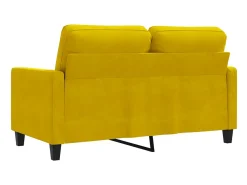 Sofá de 2 plazas terciopelo amarillo 120 cm