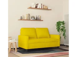 Sofá de 2 plazas terciopelo amarillo 120 cm