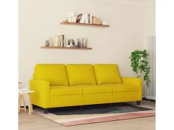 Sofá de 3 plazas terciopelo amarillo 180 cm