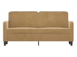 Sofá de 2 plazas terciopelo marrón 140 cm