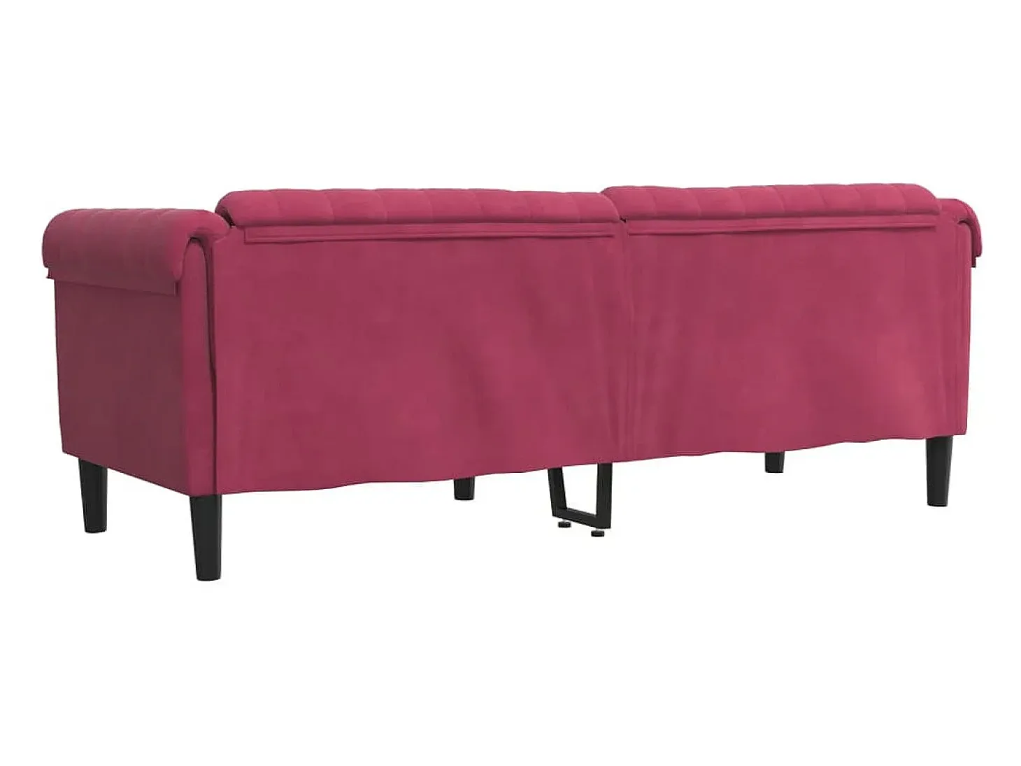 Sofá de 3 plazas terciopelo rojo tinto