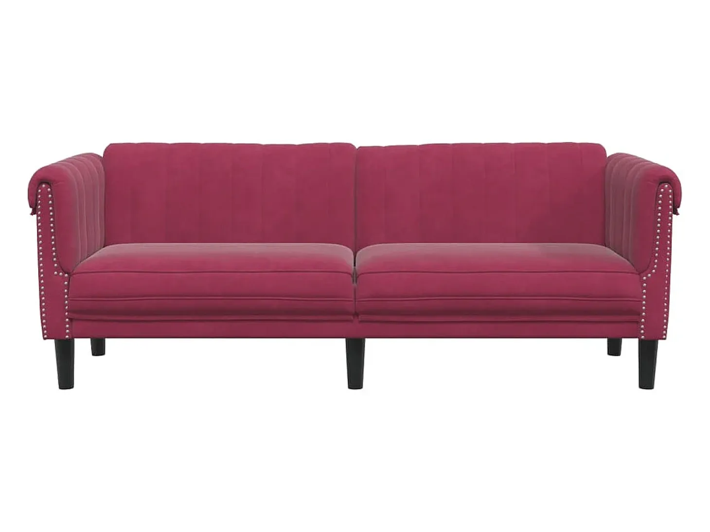 Sofá de 3 plazas terciopelo rojo tinto