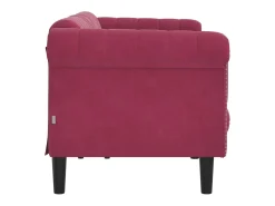 Sofá de 3 plazas terciopelo rojo tinto