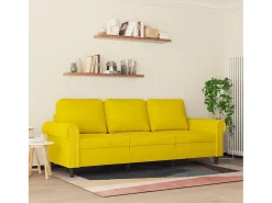 Sofá de 3 plazas terciopelo amarillo 180 cm