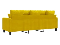 Sofá de 3 plazas terciopelo amarillo 180 cm