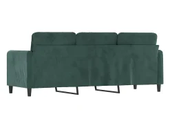 Sofá de 3 plazas terciopelo verde oscuro 180 cm