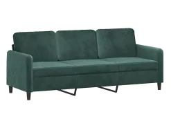 Sofá de 3 plazas terciopelo verde oscuro 180 cm