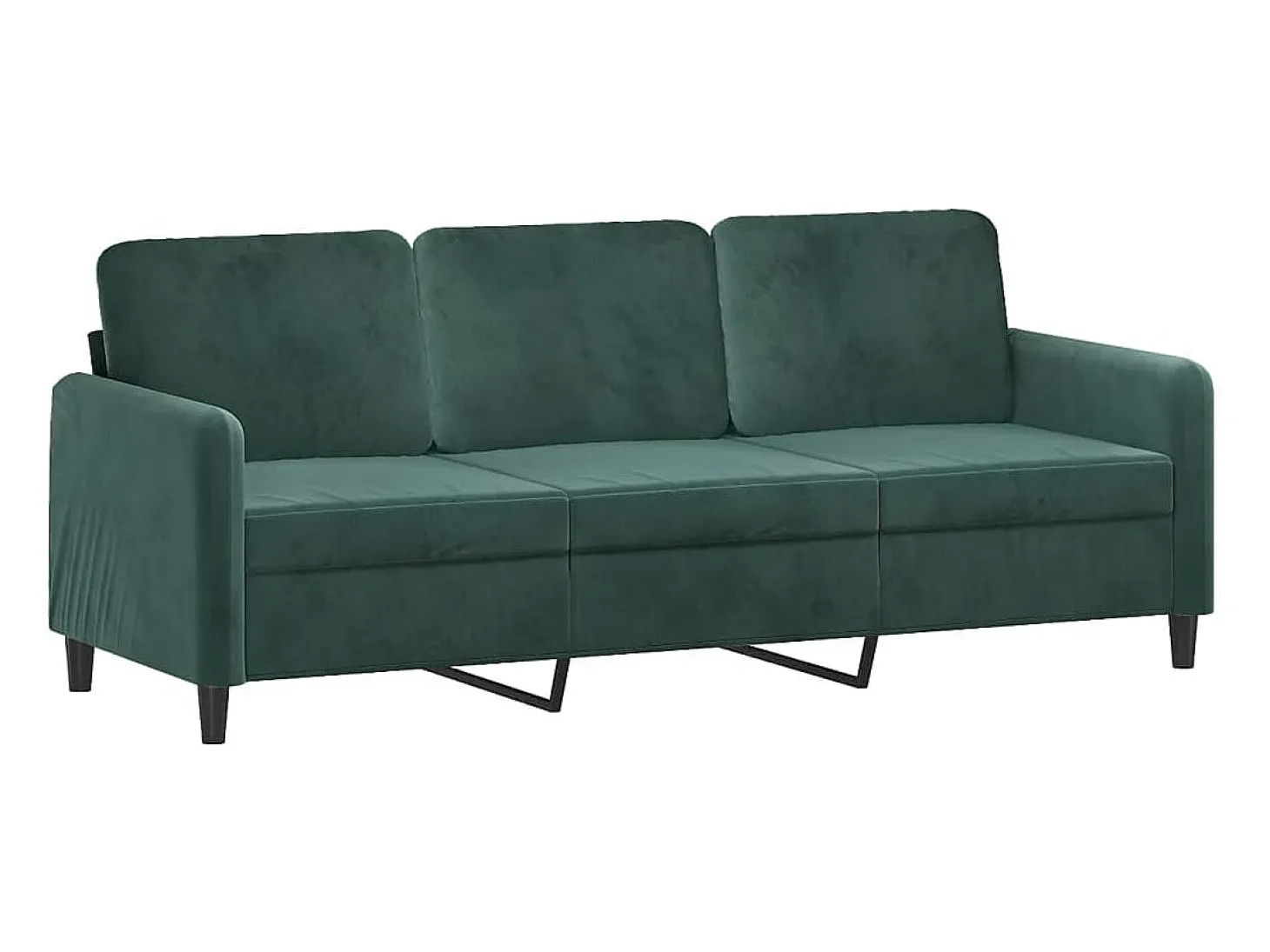 Sofá de 3 plazas terciopelo verde oscuro 180 cm