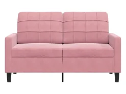 Sofá de 2 plazas terciopelo rosa 120 cm