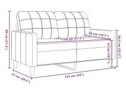 Sofá de 2 plazas terciopelo rosa 120 cm